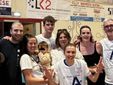 Paola Egonu con la Famiglia Lualdi a festeggiare la promozione in A2 di Villa Cortese - Foto Gianluigi Rossi