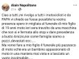 Il post di Alain Napolitano su Facebook