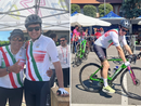 Luca Folegani insieme al "Diablo" Claudio Chiappucci e in sella alla bici