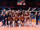 La festa della azzurre per la finale (foto Federvolley)