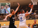 Benzoni in azione nella finale del Campionato del Mondo contro la Germania e, nel riquadro, nell'estate 2022 con il sindaco Emanuele Antonelli