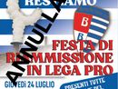 Pro Patria, la festa per la riammissione in piazza rinviata Pro Patria, la festa per la riammissione in piazza rinviata