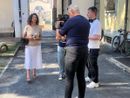 Manuela Maffioli nei pressi della biblioteca oggi, 22 agosto