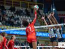 Valentina Diouf in una fase di gioco contro Bergamo (foto Uyba - Gabriele Alemani)