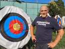 Michele Frangilli al campo di allenamento della Compagnia Arcieri Monica