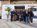 Il taglio del nastro davanti alla postazione mobile per il ritorno il piazza San Giovanni di &quot;Senologia al centro&quot;
