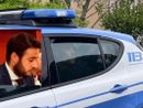 Marco Manfrinati portato via dalla polizia e nel riquadro al convegno di 7 anni fa