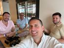 In primo piano Premazzi. Dietro, da sinistra, Longhini, Barcaro e Marchesi