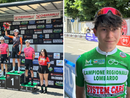 Il podio della Piccola San Geo e Luca Ferro con la maglia di campione regionale