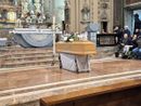Il feretro di Paolo Fumagalli in San Gaudenzio