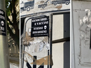 Gli adesivi trovati a Saronno