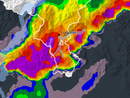 Mancano ancora parecchie ore e la situazione è in evoluzione, ma questa è al momento la situazione prevista dal radar di MeteoSvizzera per questa sera con il passaggio di un forte fronte temporalesco (sotto il viola c'è grandine)