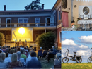 Villa Calcaterra e a lato la cappella di Sant'Anna a Fagnano e bici pronte a essere usate per esplorare la Valle Villa Calcaterra e a lato la cappella di Sant'Anna a Fagnano e bici pronte a essere usate per esplorare la Valle