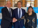 Mauro Temperelli, il presidente Mauro Vitiello ed Anna Deligios