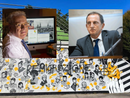 Il murale sfregiato. Nei riquadri, Maurizio Maggioni (a sinistra) ed Emanuele Antonelli
