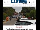 Così l'edizione online della Nuova Sardegna dà la notizia della tragedia