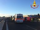 Le immagini dell'incidente stradale avvenuto sull'autostrada A9