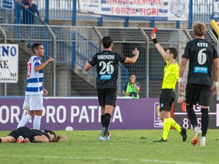 Rosso diretto a Giudici, Pro Patria costretta in 9 (foto Galbiati)