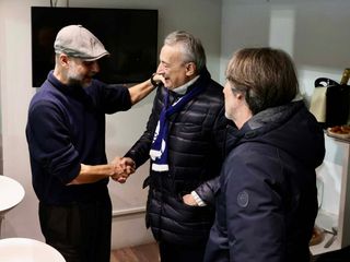 Pep Guardiola al Rigamonti (credit foto Facebook Union Brescia) Pep Guardiola al Rigamonti (credit foto Facebook Union Brescia)