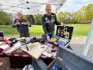 Alcuni momenti della celebrazione a Ville Ponti per il 174esimo anniversario della festa della Polizia di Stato
