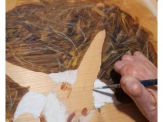 La signora Valeria mentre dipinge