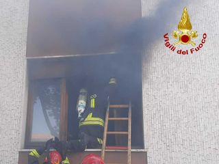 I vigili del fuoco sul posto