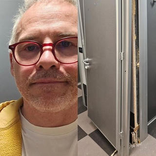 Jacques Villeneuve bloccato in un bagno a Malpensa Jacques Villeneuve bloccato in un bagno a Malpensa