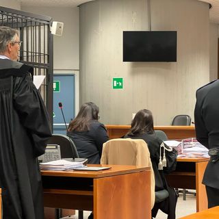 Un'immagine dell'udienza di oggi in Tribunale a Varese del processo per stalking a Marco Manfrinati