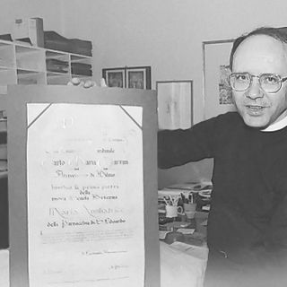 Don Giovanni Mariano negli anni Novanta a Sant'Edoardo - foto di Daniele Belosio