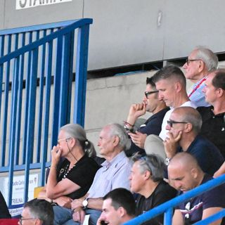 Il designatore di Serie C, Daniele Orsato, in tribuna allo Speroni (foto Galbiati)