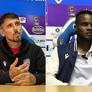 Leandro Greco e King Udoh dopo la partita con il Trento
