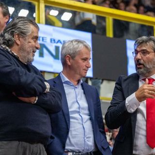 Da sinistra: Malerba, Galimberti e Pirola alla e-work Arena di Busto (foto Galbiati)
