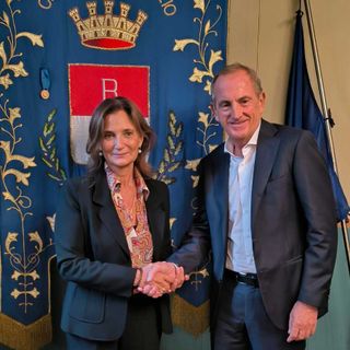 Il rettore dell'Università dell'Insubria Maria Pierro e il sindaco di Busto Arsizio Emanuele Antonelli