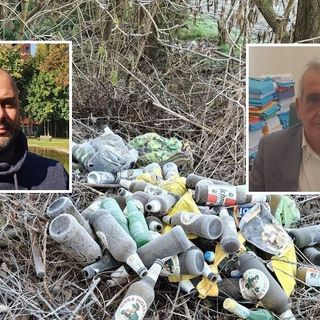 Rifiuti abbandonati in via Baraggioli. Nei riquadri, Matteo Sabba, a sinistra, e Orazio Tallarida, a destra