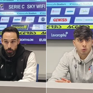 Bolzoni e Desogus dopo il pareggio con l'Albinoleffe