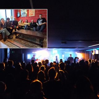 Il Gagarin organizza oltre 200 eventi ogni anno. Nel riquadro, una rappresentanza del consiglio e dei volontari, terzo da sinistra il presidente, Simone Grillo