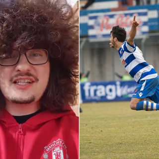 Frank Ilett (profilo instagram @theunitedstrand) e una esultanza Pro Patria 2016/17