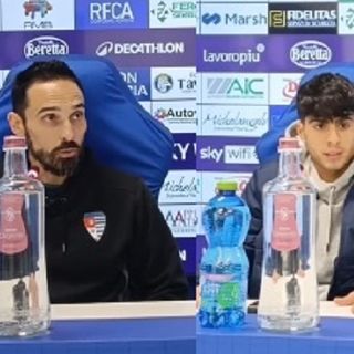Bolzoni e Desogus nel post partita di Brescia-Pro Patria 3-2