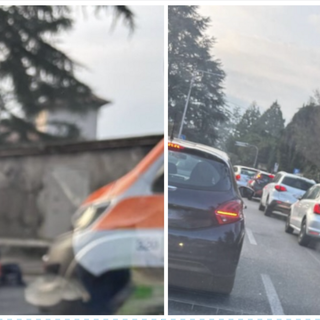 Le operazioni di soccorso e il traffico in via Copelli