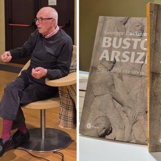 Giuseppe Pacciarotti con Marilena Lualdi e la copertina del suo libro