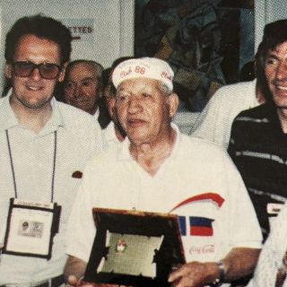 Una foto mitica: Castellano con Bartali e Moser, accanto a Pinuccio Asta nel 1991: tratta dal libro sul Giro d'Italia del Comune di Busto