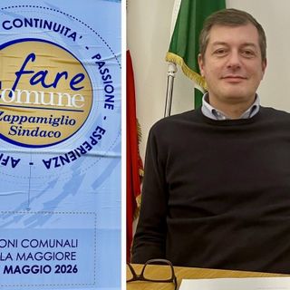 I manifesti in piazza Martiri della Libertà e il sindaco Pietro Zappamiglio