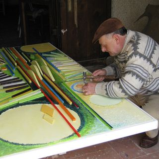 Marcello Silvestri al lavoro (foto da marcellosilvestri.com)