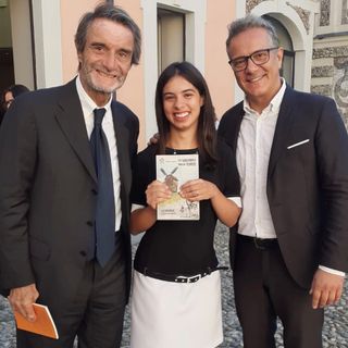 Letizia Luise con Alessandro Albani e Attilio Fontana
