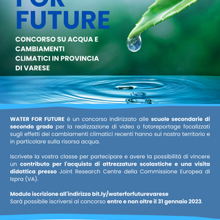 Green School Varese promuove il concorso “Water For Future”