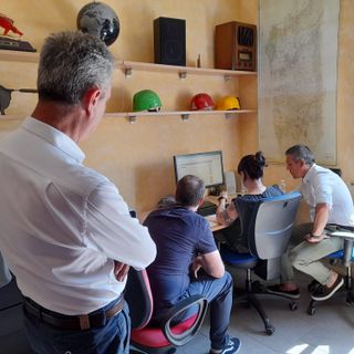 Ottaviani nella base ricavata nel suo studio