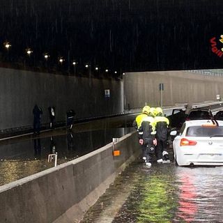 Allagato un sottopasso della SS336 della Malpensa