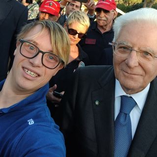 Il selfie di Riccardo con il Presidente della Repubblica