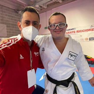 Giorgio Dominici. Nelle foto sotto, tutti i podi degli atleti Skorpion Karate al campionato nazionale Csen