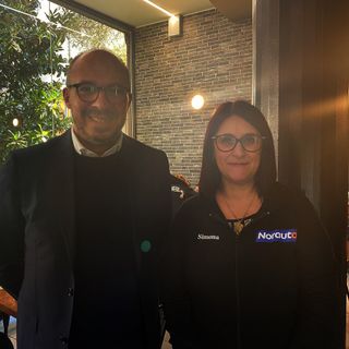L'onorevole Davide Faraone e la presidente dell'associazione Simona Lamperti